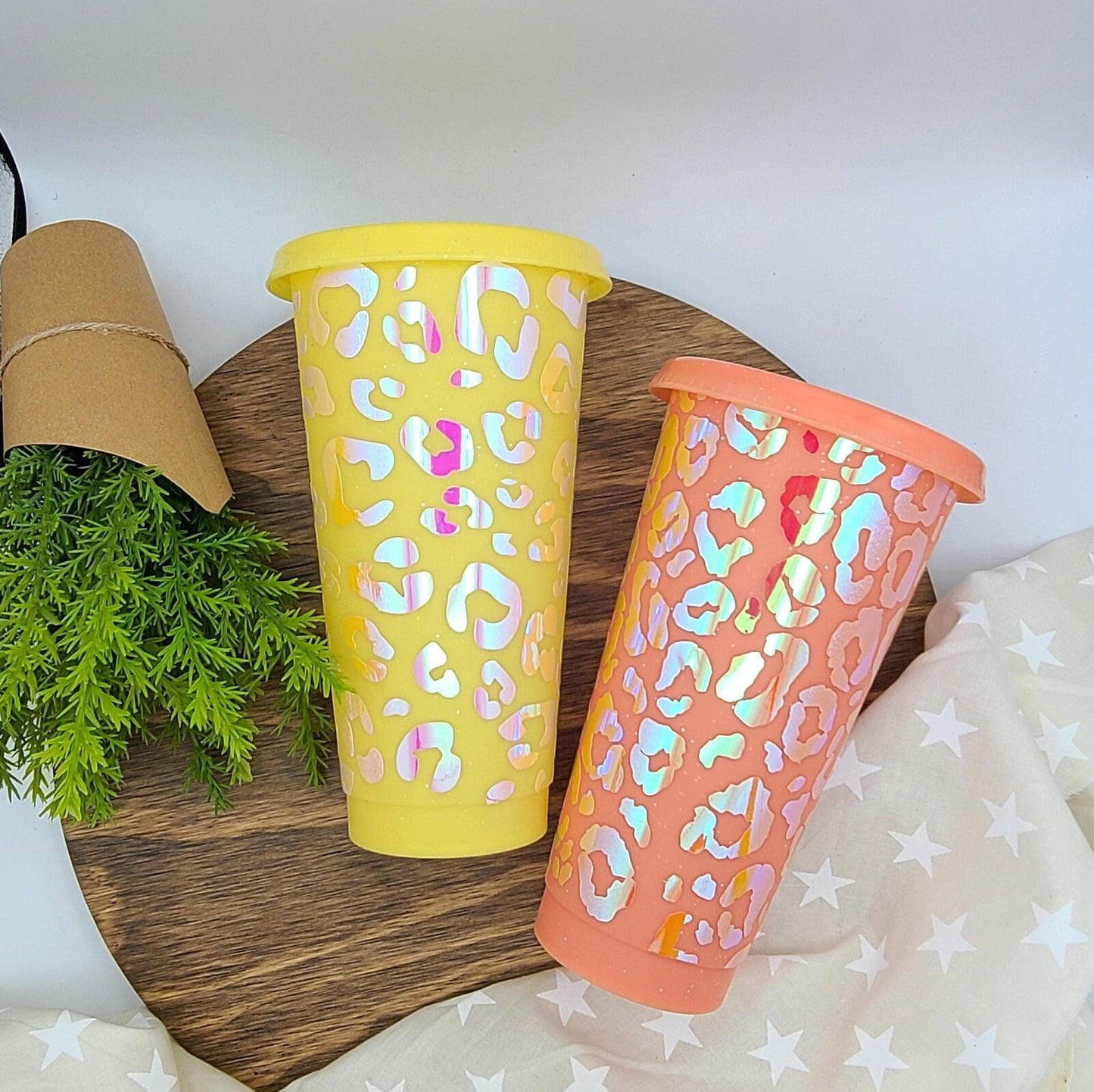 Cheetah Print Cold Cup. Fun in the Sun. Mommy & Me. Reusable cup. Custom tumbler. Summer Collection. Summer Vibes. Coffee cup.