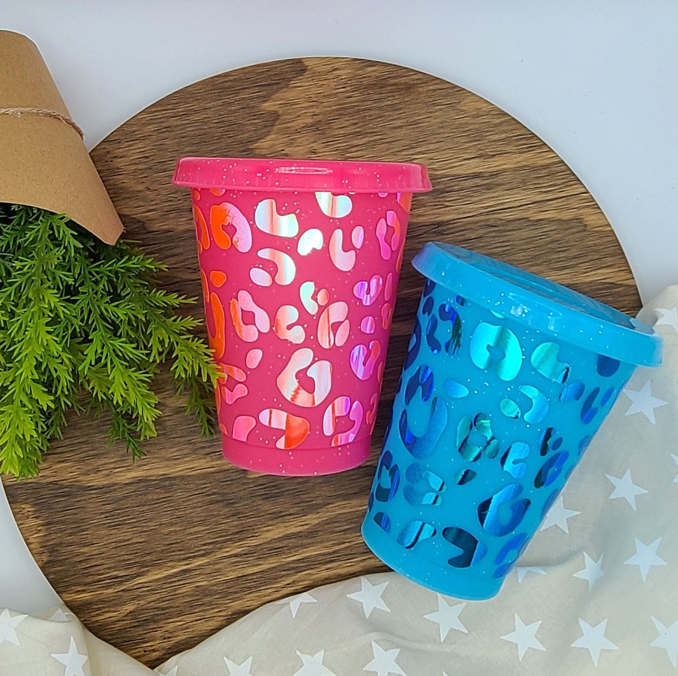 Cheetah Print Cold Cup. Fun in the Sun. Mommy & Me. Reusable cup. Custom tumbler. Summer Collection. Summer Vibes. Coffee cup.